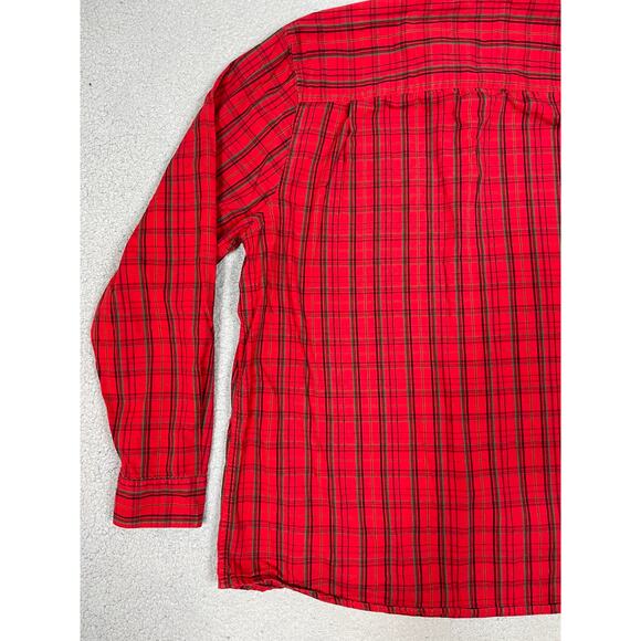 Vintage Disney Store Mens Size L Winter Red Button Up Shirt Mickey Mouse - Picture 9 of 12